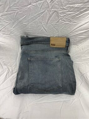 PAIGE Men's Slim Straight Jeans in Faded Blue